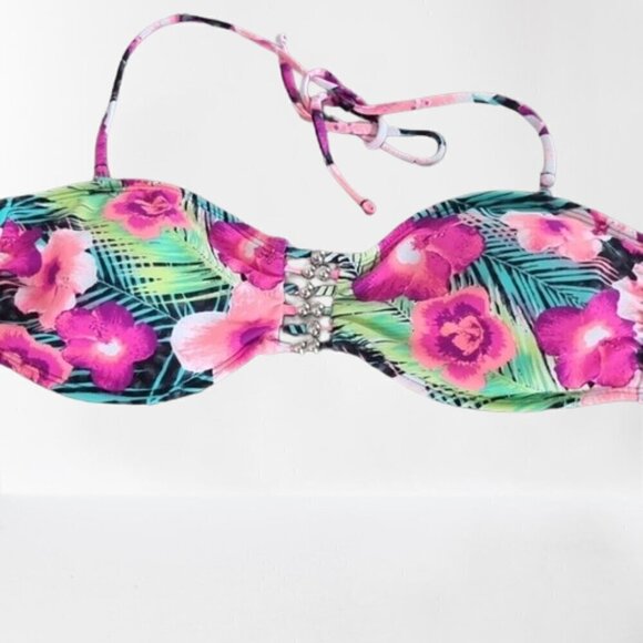 OP Ocean Pacific Beach Vacay new bright floral bikini Y2k Sz L - Picture 6 of 6